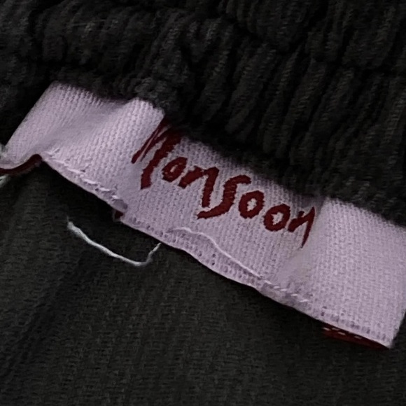 Monsoon Gypsy Skirt Brown 8/10 Silk Frill Needlecord Elastic Waist Hippie Boho - Picture 6 of 9